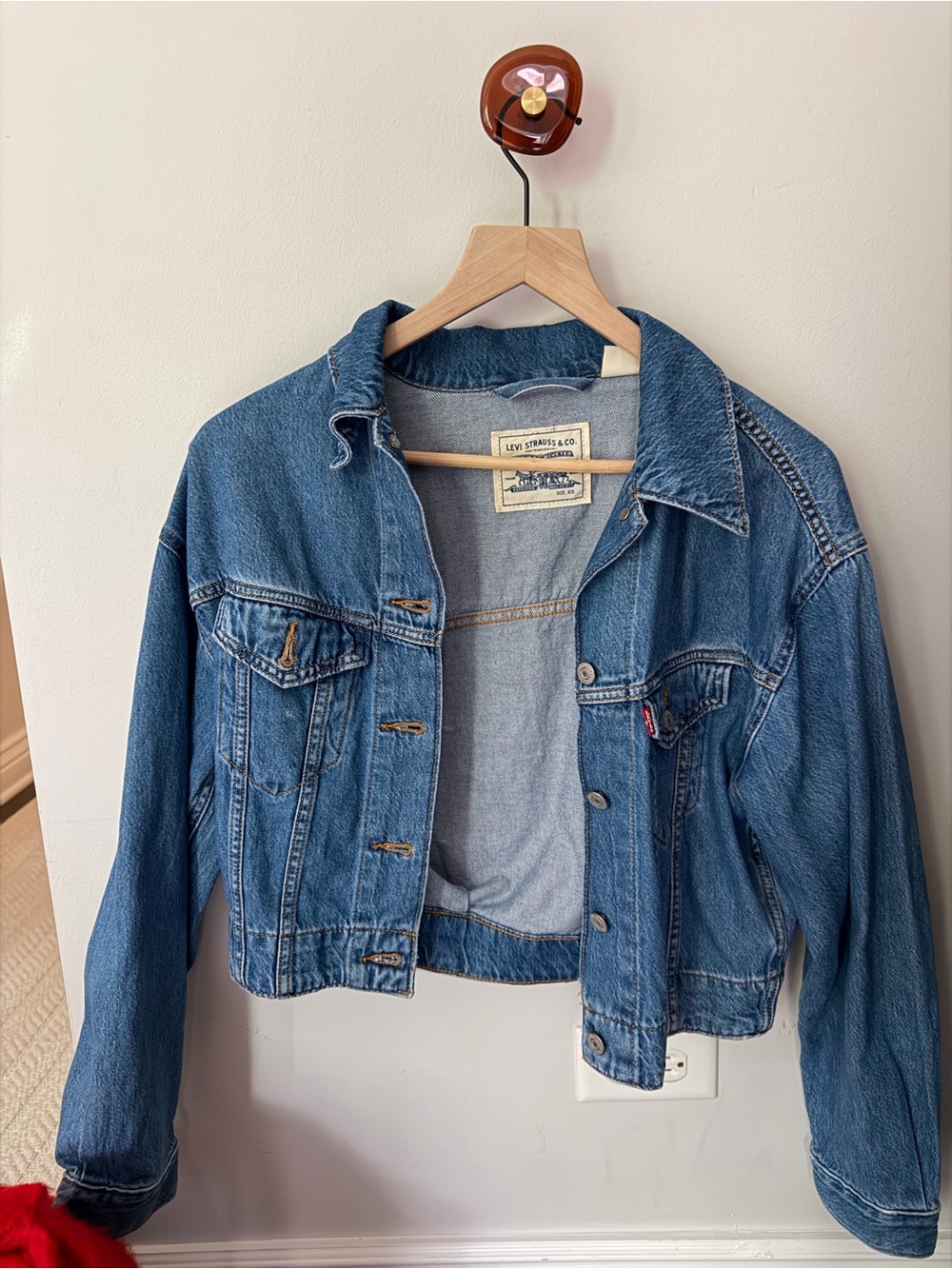 Levi's Blue Denim Cropped Jacket - Picture 1 of 4
